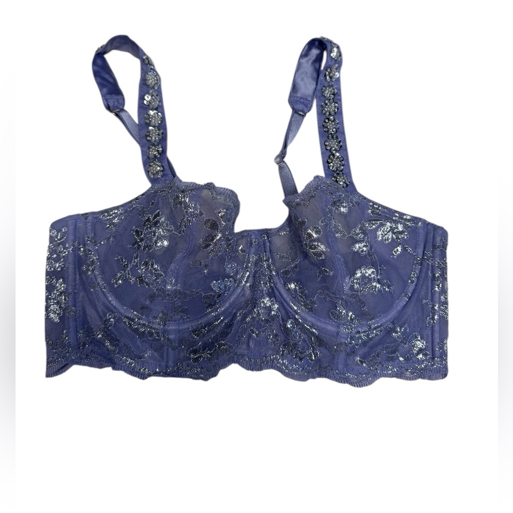 Victoria's Secret Shimmering Blue Lace Bra